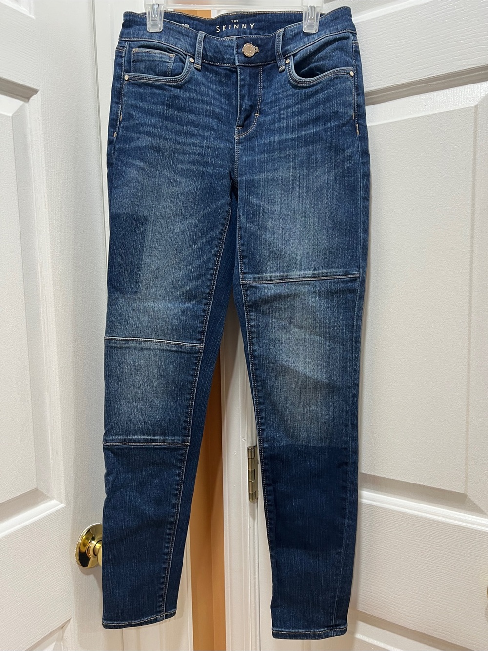 White House Black Market Women's Skinny Jeans - Dark Blue Wash